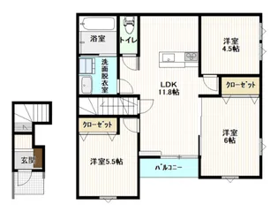 アヴニール向中野I【2階】の間取り