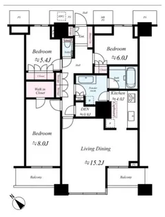 THE TOKYO TOWERS MIDTOWER【36階】の間取り