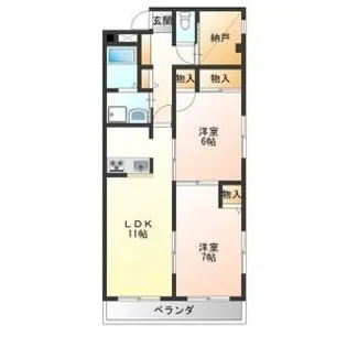 アスク星ヶ丘【1階】の間取り