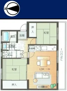 山口団地6号棟【4階】の間取り