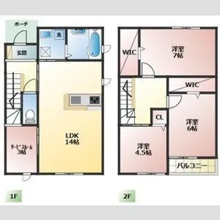 鯉江本町4-135KODATEXIの間取り
