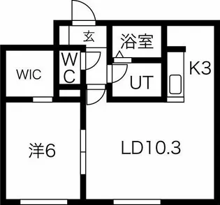 1LDKの間取り画像