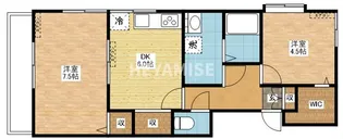 コーポ赤迫B【2階】の間取り