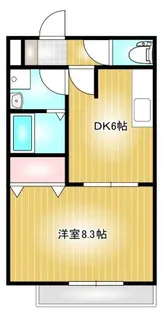1DKの間取り画像