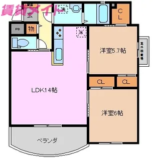 ラウレア【3階】の間取り