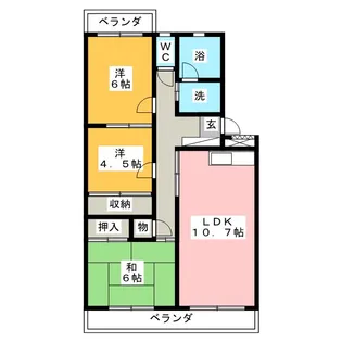 エミネンス山田【4階】の間取り