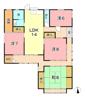 岡山県倉敷市安江【一戸建】の間取り