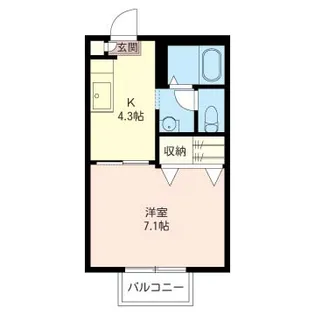 マーシュフィールド六会【1階】の間取り