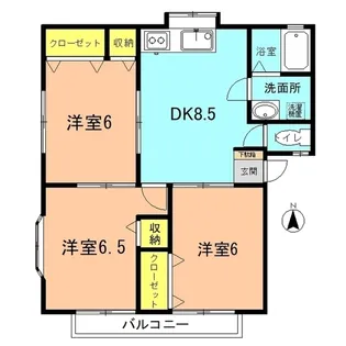 ロイヤルパークI【2階】の間取り