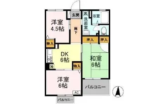 グランディール山中【1階】の間取り