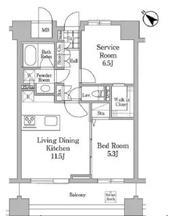 ユニコーンバリー恵比寿【8階】の間取り