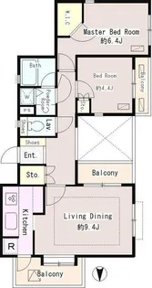東村山北パーク・ホームズ【3階】の間取り