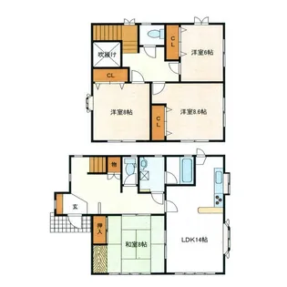 三重県鈴鹿市小田町【一戸建】の間取り