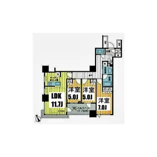 ザ・スカイクルーズタワー【9階】の間取り