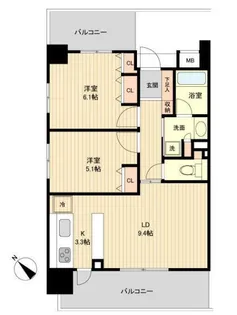 グラディート町田【8階】の間取り