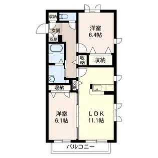 グランベリーコートA【2階】の間取り