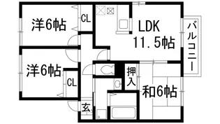 グリーンフォーレスト伊丹B棟【2階】の間取り