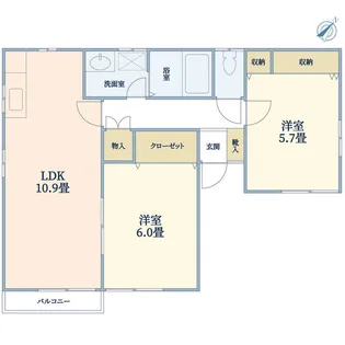 リバージュ新町【2階】の間取り