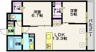 LAY HALELEA【3階】の間取り