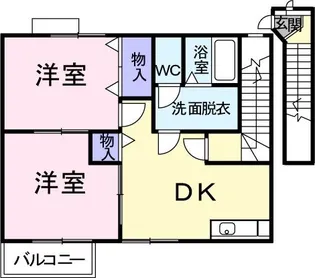 パークサイドおおやA【2階】の間取り