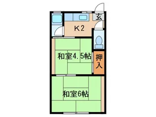 武庫ハイマ- B棟【1階】の間取り