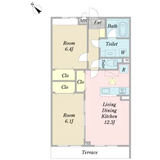 クロワール【1階】の間取り