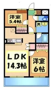 リーべ西原【1階】の間取り