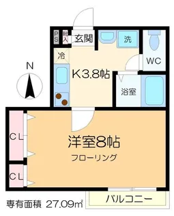 クラーレスハイム【1階】の間取り