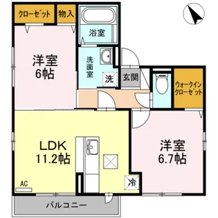 セジュール田尾 C棟【1階】の間取り