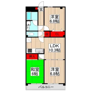 グリーンヒル上原【1階】の間取り