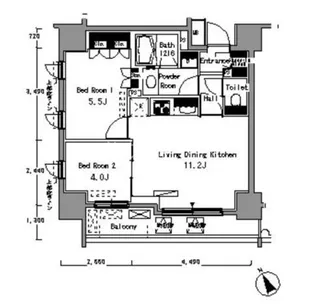 パークアクシス浅草橋【2階】の間取り