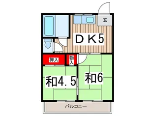 ソワサント狭山【2階】の間取り