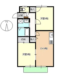 サンビレッジ竜之口 D【1階】の間取り