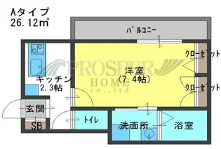 ハイム森ノ宮【2階】の間取り