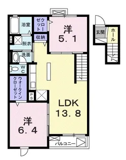 イーエックス フラット【4階】の間取り