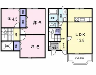 カーサ・ソレアードV【1階】の間取り