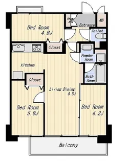 マートルコート調布サザン【3階】の間取り
