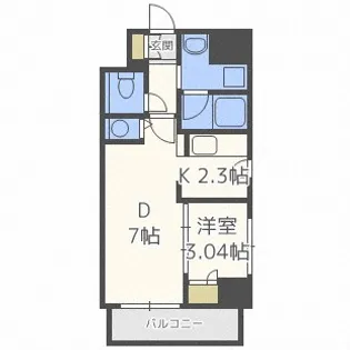 レジディア大通西【9階】の間取り