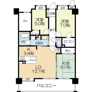 アプリークス百道浜【2階】の間取り