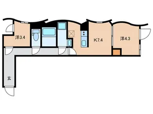 BRICK RESIDENCE 目黒本町【1階】の間取り