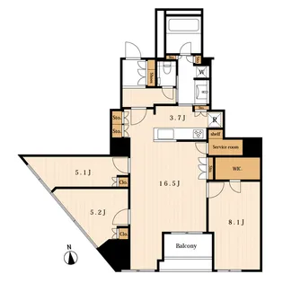 プラウドタワー白金台【32階】の間取り