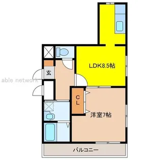 エトワール白新町【3階】の間取り