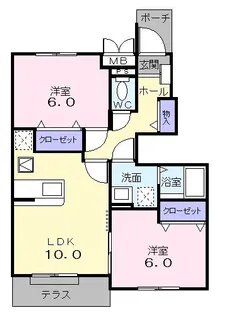 スイ-トピ-2番館【1階】の間取り
