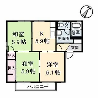 プレステージ A棟【2階】の間取り