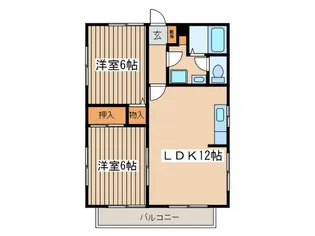 ルミエ-ル南大谷【2階】の間取り