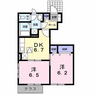 アンソレイエ A棟【1階】の間取り