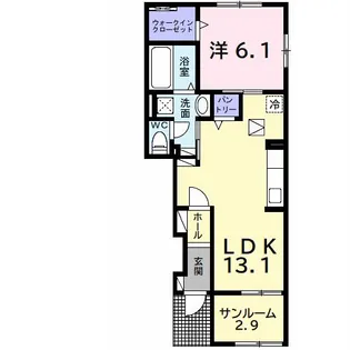 サウスヴィラI【1階】の間取り