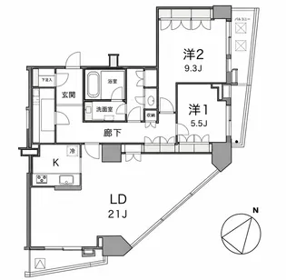 アトラスタワー六本木【11階】の間取り