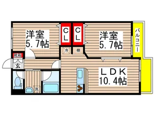 ハピネスロッサ【1階】の間取り