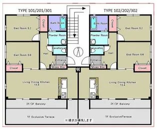 THE BLANC RESIDENCE PLUS COURT C【2階】の間取り